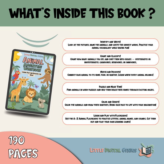 Animal Adventure Workbook